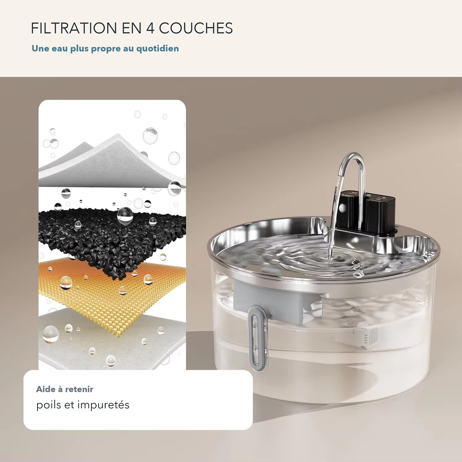 Aide à retenir poils et impuretés