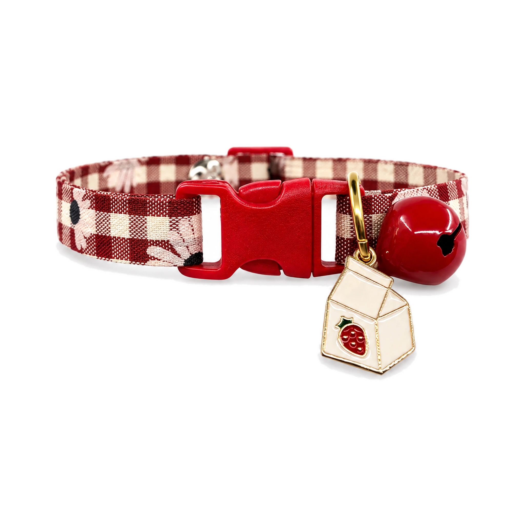 Collier pour Chat Vichy avec Clochette et Breloque Rigolote