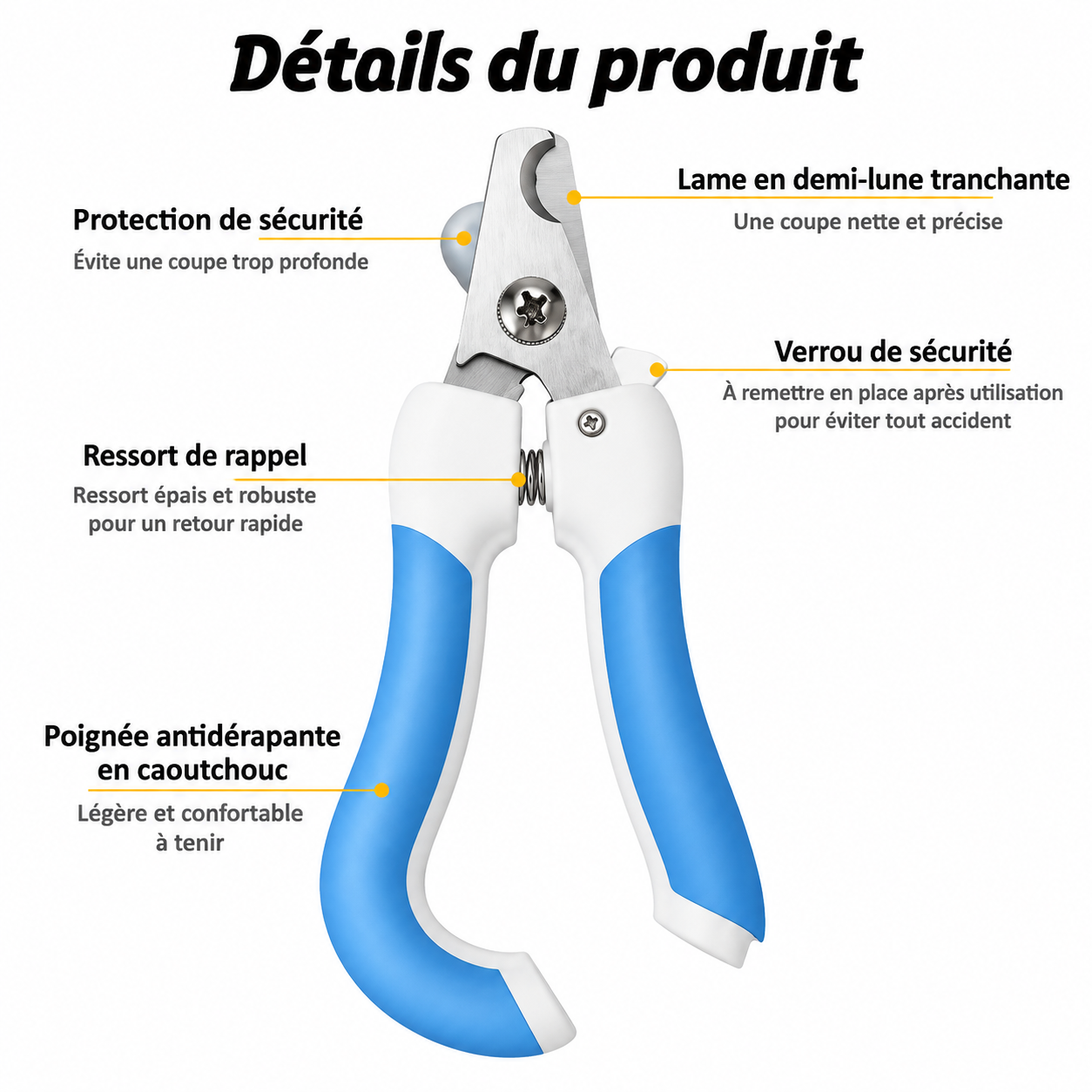 Butée, ressort et verrou