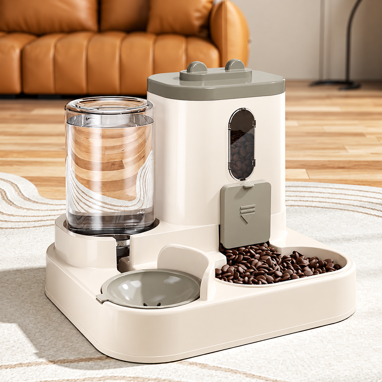 Distributeur d’Eau et de Croquettes 2 en 1, Sans Électricité