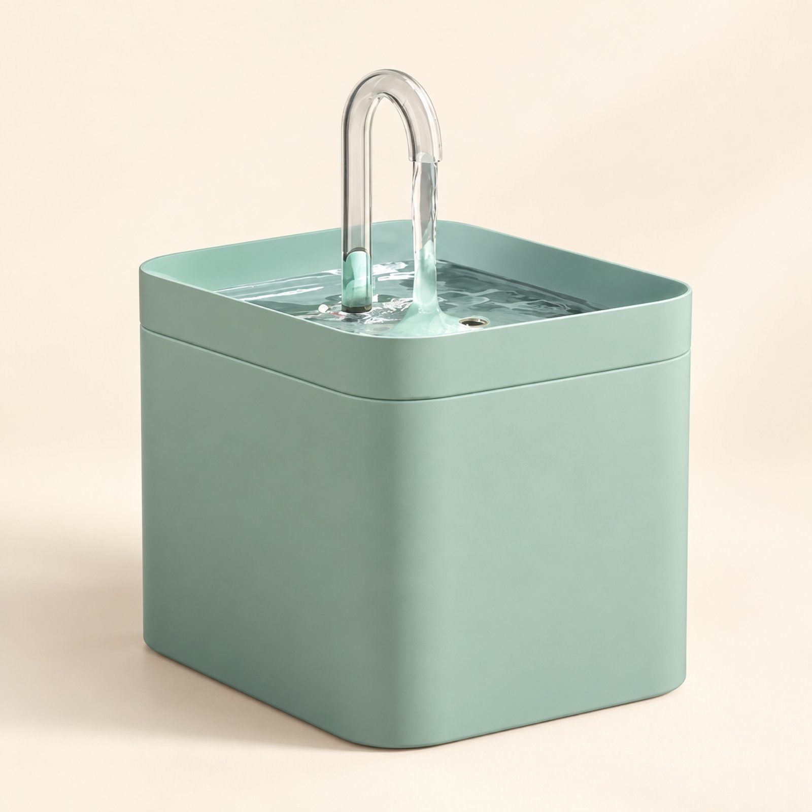 Fontaine à eau silencieuse verte pour chat de 1,5 L