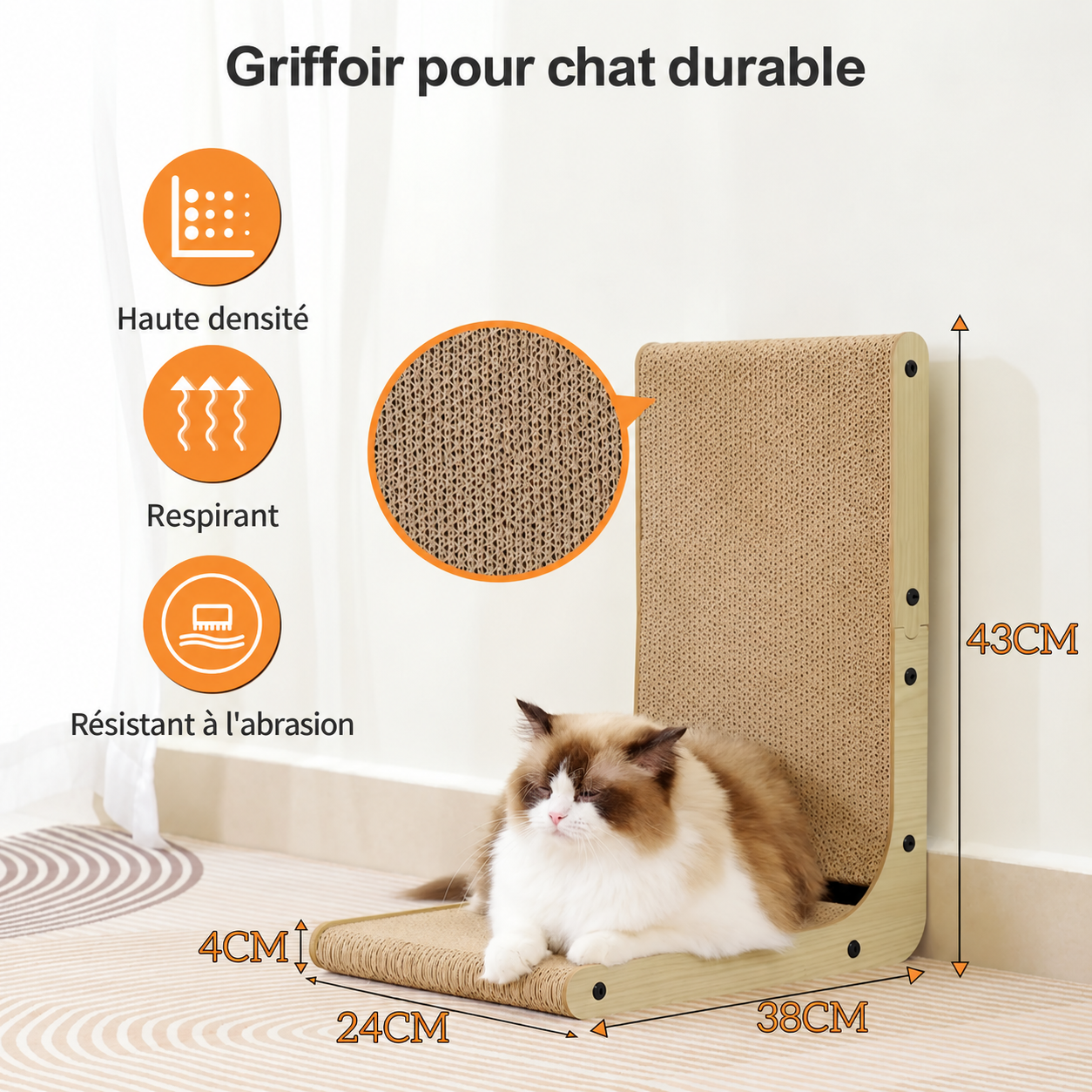 Griffoir pour Chat en Carton en Forme de L