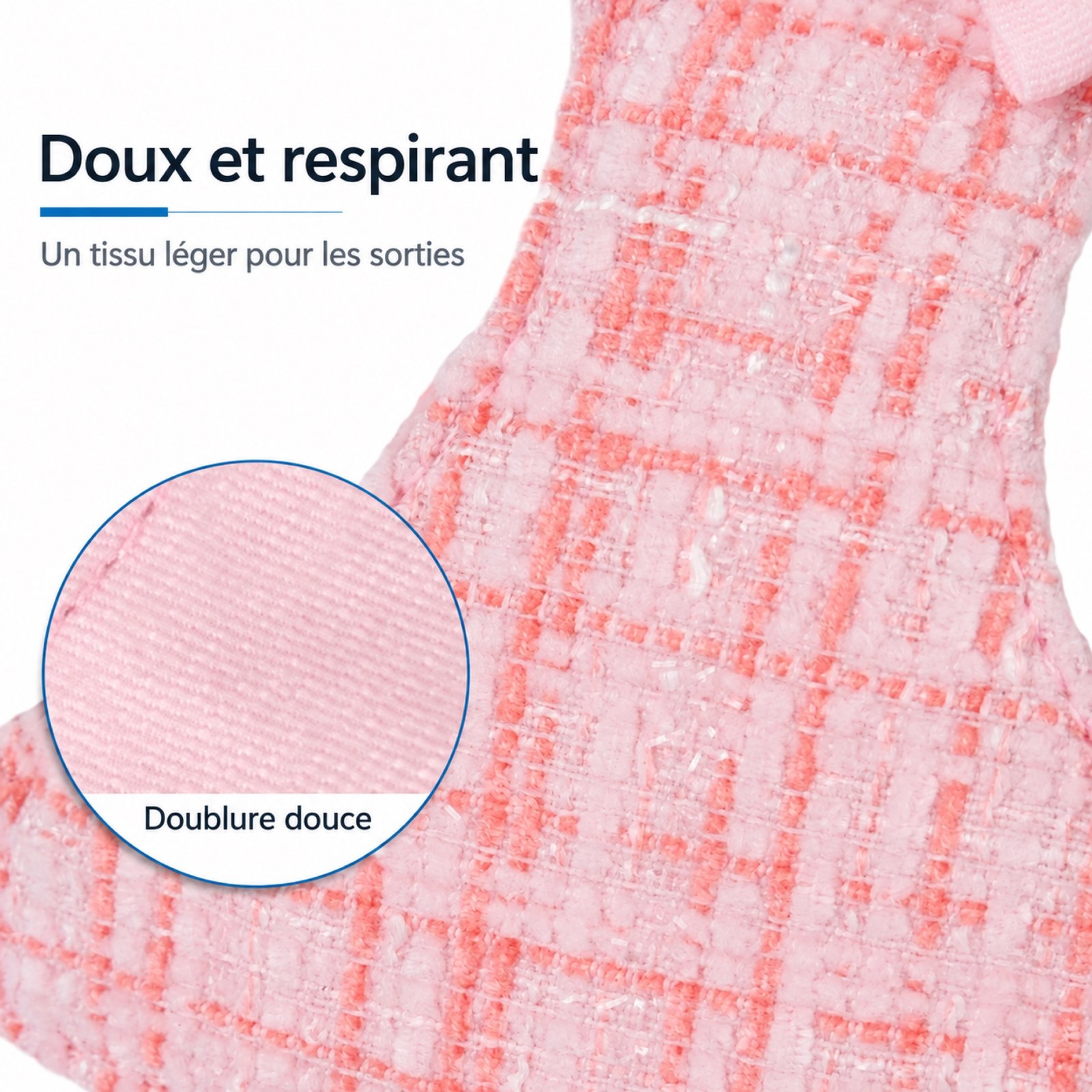 Un tissu respirant au motif à carreaux
