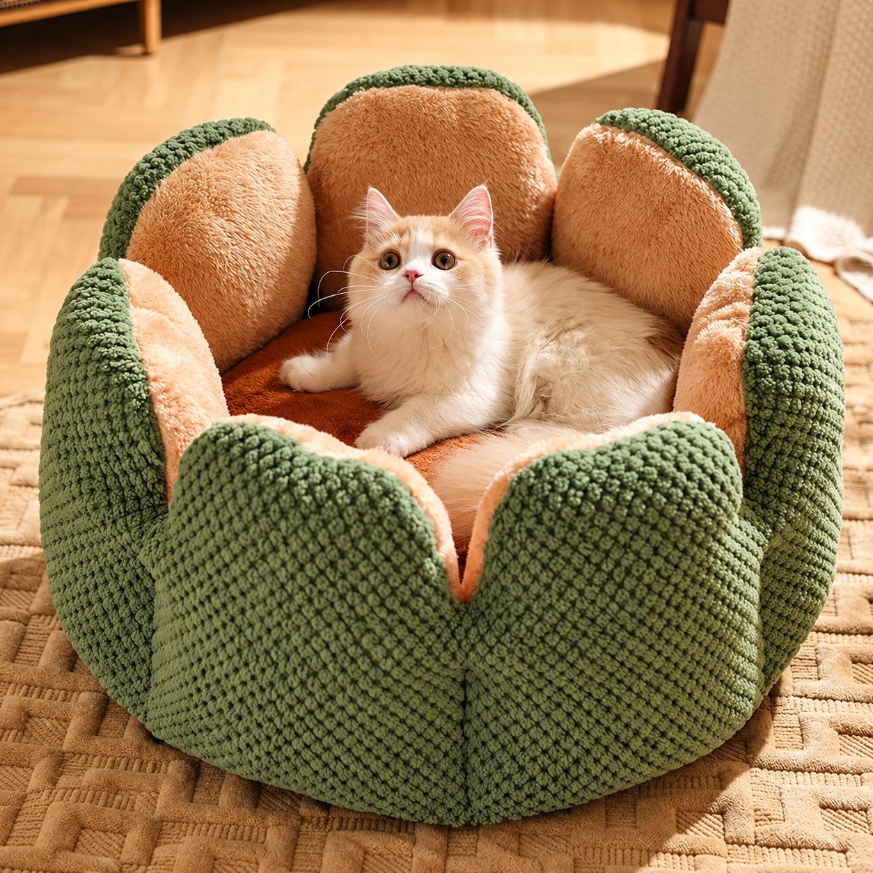 Lit Cactus pour Chat à Pétales Moelleux