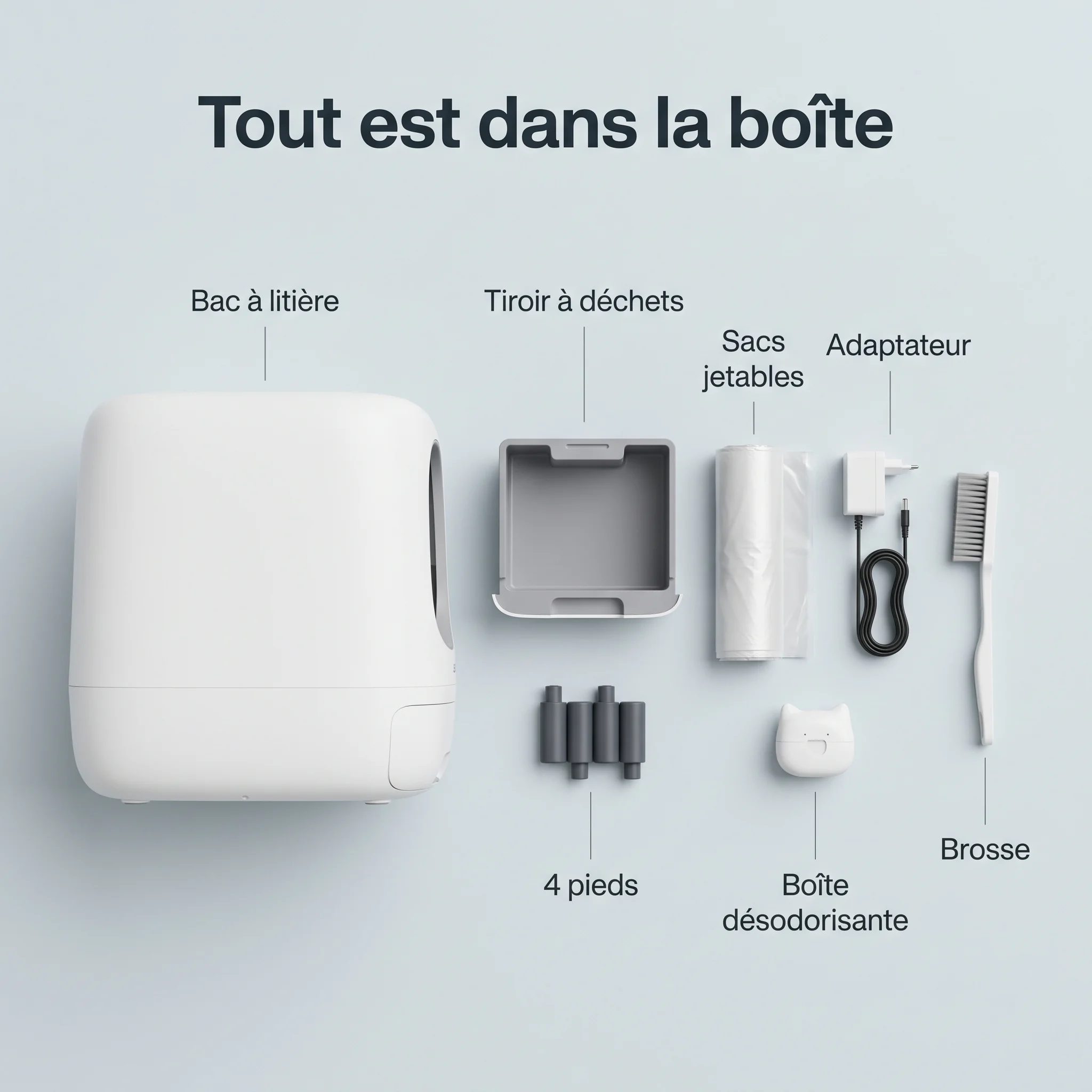 Bac à Litière Autonettoyant Connecté