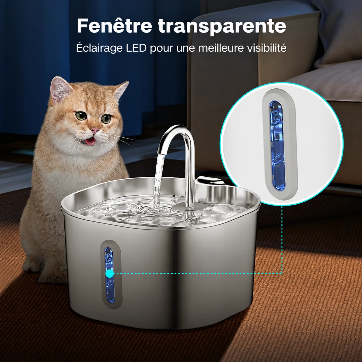 Une fenêtre éclairée sur le côté