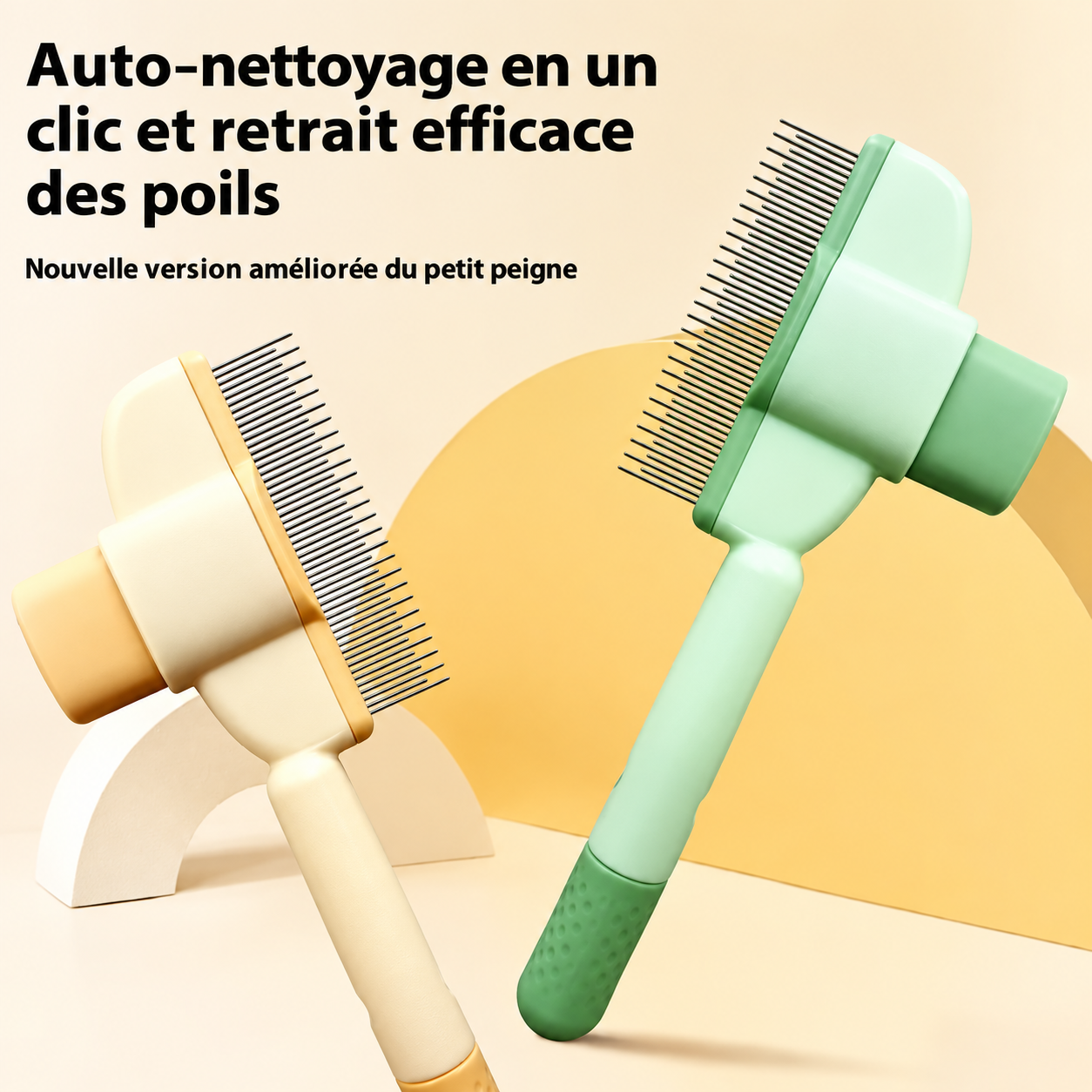 Une pression pour dégager les poils