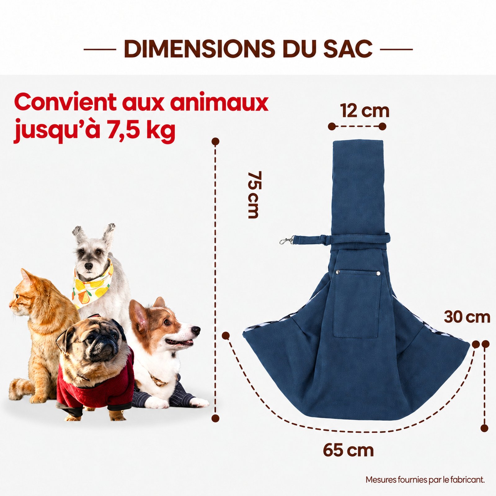 Vérifiez la taille et la longueur de sangle